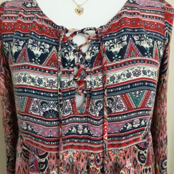 WOMEN'S PRINTED DRESS / SIZE SMALL / PATRON OF PEACE BRAND - Picture 2 of 5